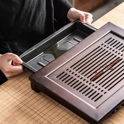 Bamboo Tea Set Storage Tray