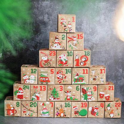 DIY Advent Calendar Boxes | 24 Numbered Kraft Gift Boxes