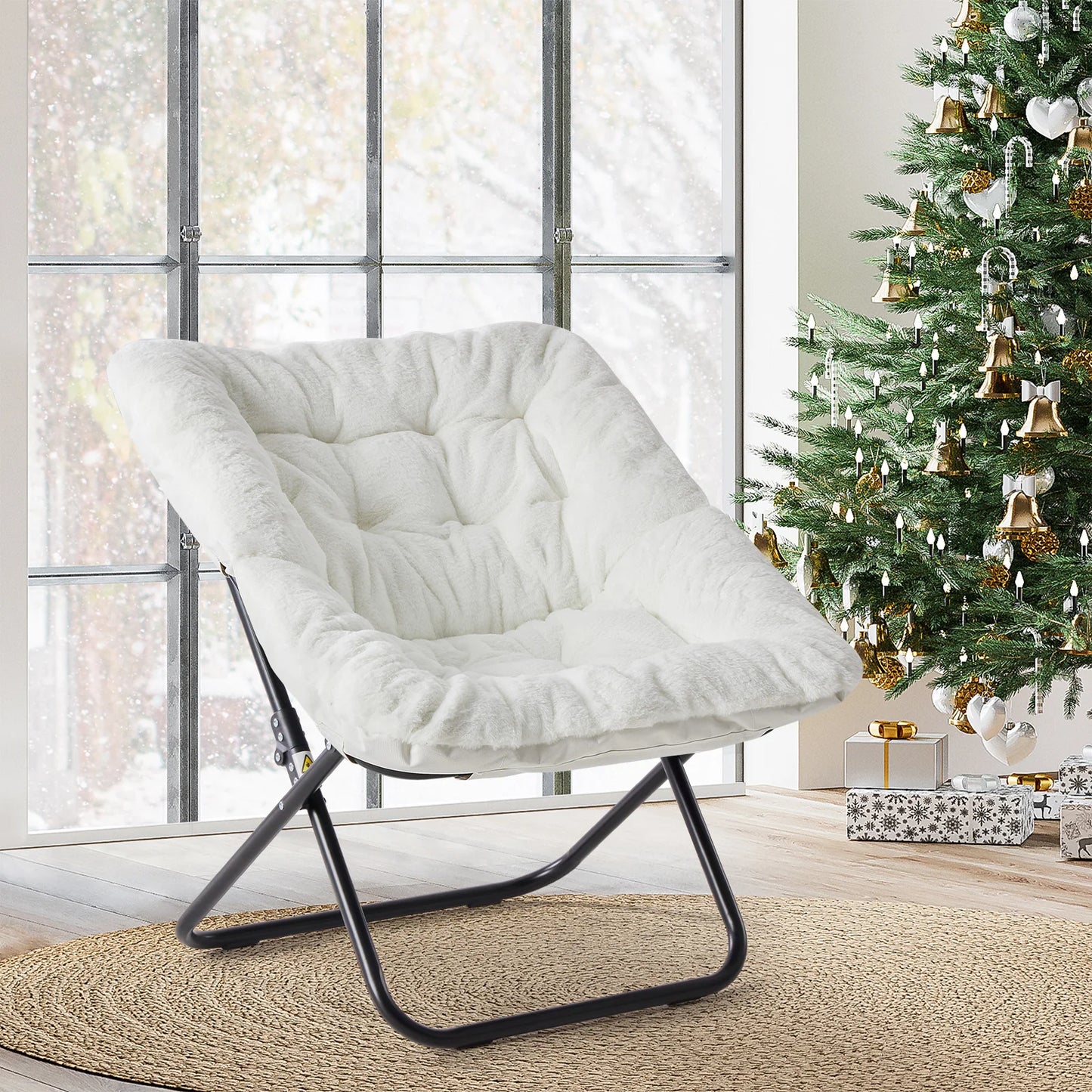 Faye Faux Fur Saucer Chair