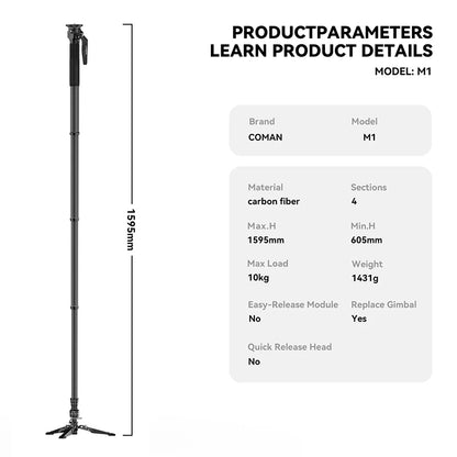 One-Click Carbon Fiber Monopod