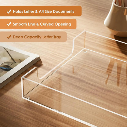 Clear Acrylic Desk Letter Tray