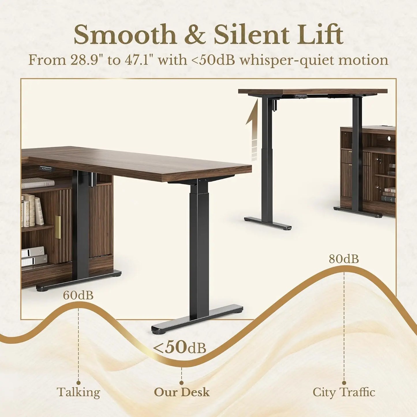 Sterling 67" Standing Desk & Bookshelf Set