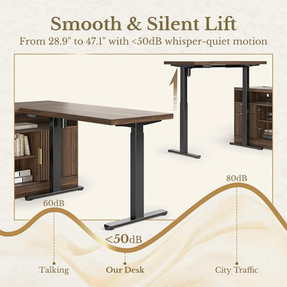 Sterling 67" Standing Desk & Bookshelf Set