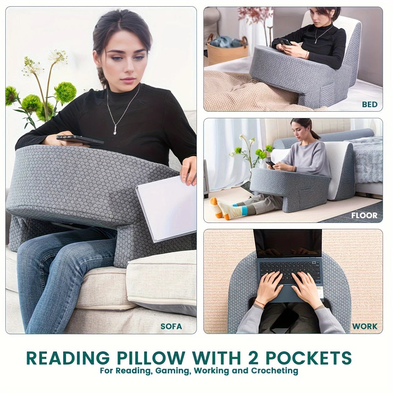 XL Memory Foam Bed Rest Pillow