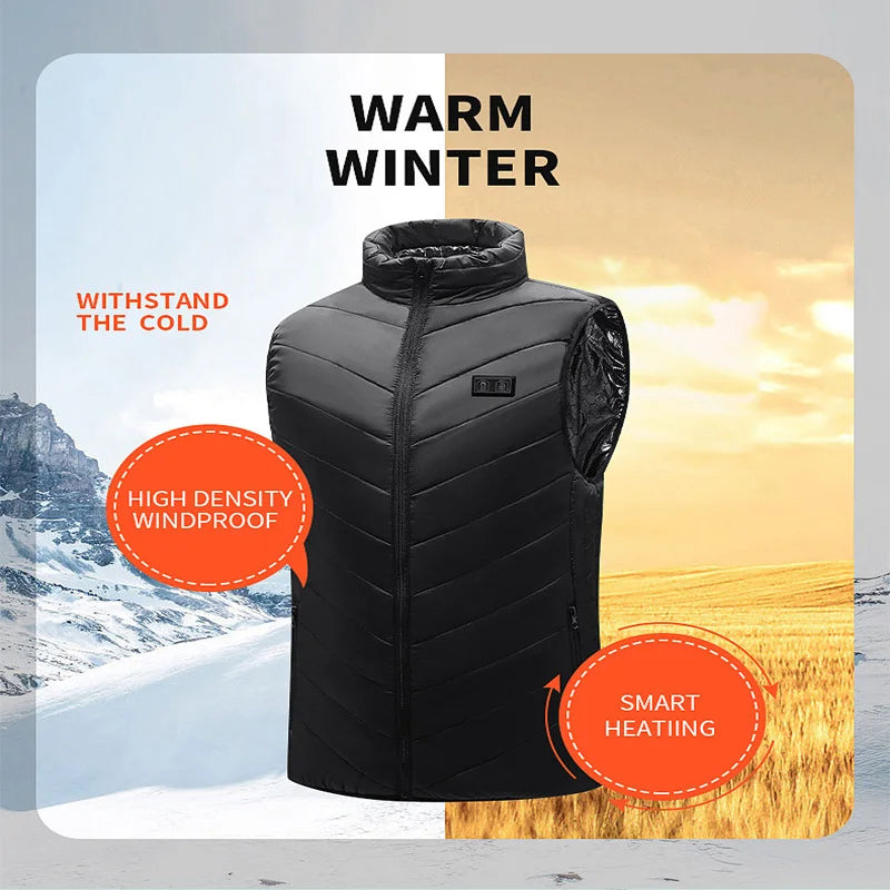USB Heated Vest | 21 Heating Zones, 4-Switch Control