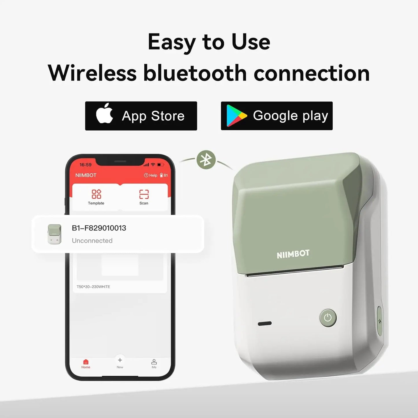 NiiBand B1 Bluetooth Label Printer