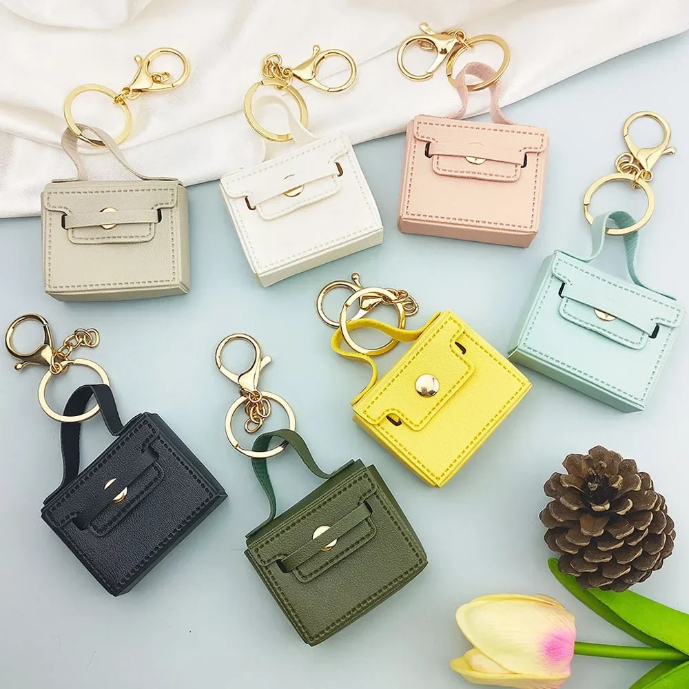 Mini PU Leather Coin Purse Keychain
