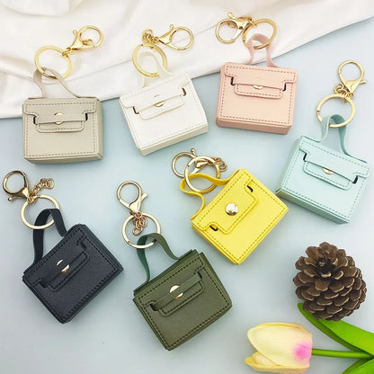 Mini PU Leather Coin Purse Keychain