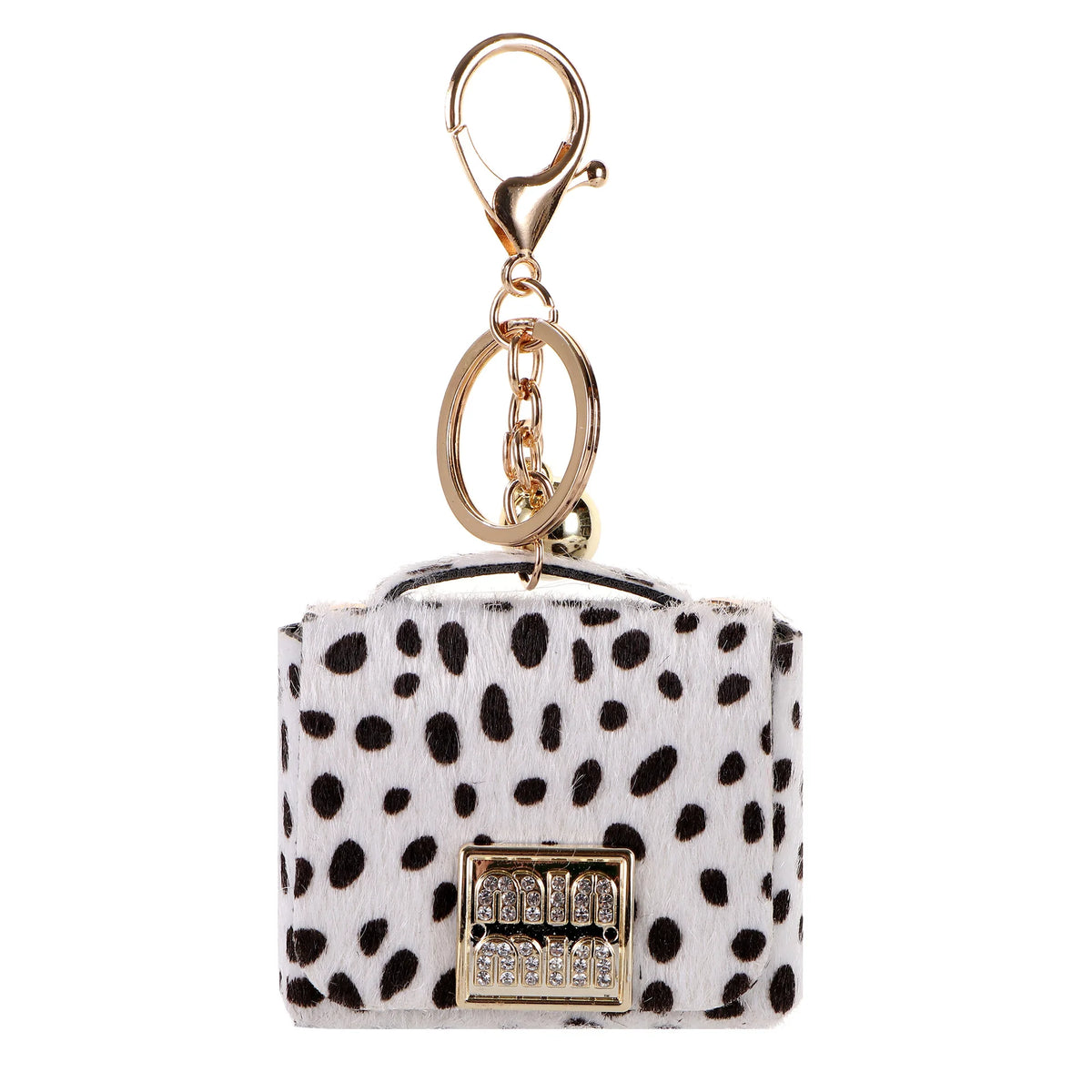 Leopard Print Mini Bag Charm Keychain
