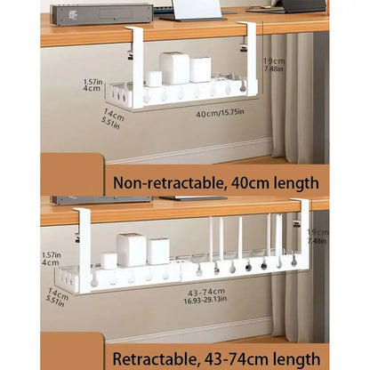 Extendable Under-Desk Cable Management Tray
