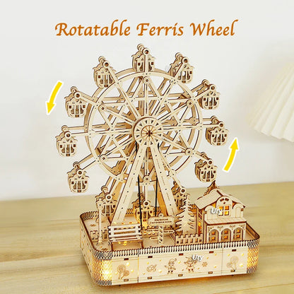 3D Wooden Ferris Wheel Puzzle Kit