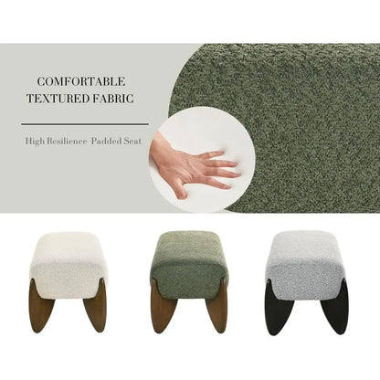 Scalloped-Leg Upholstered Bench