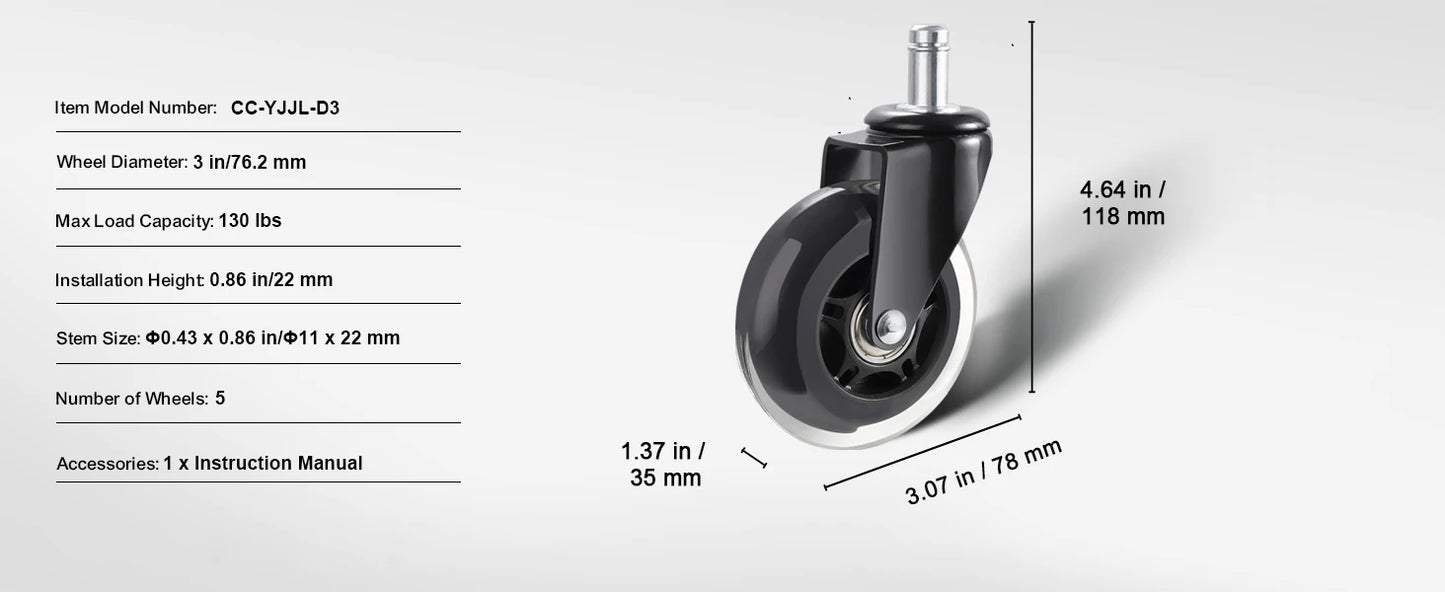 SucceBuy Office Chair Wheel Set