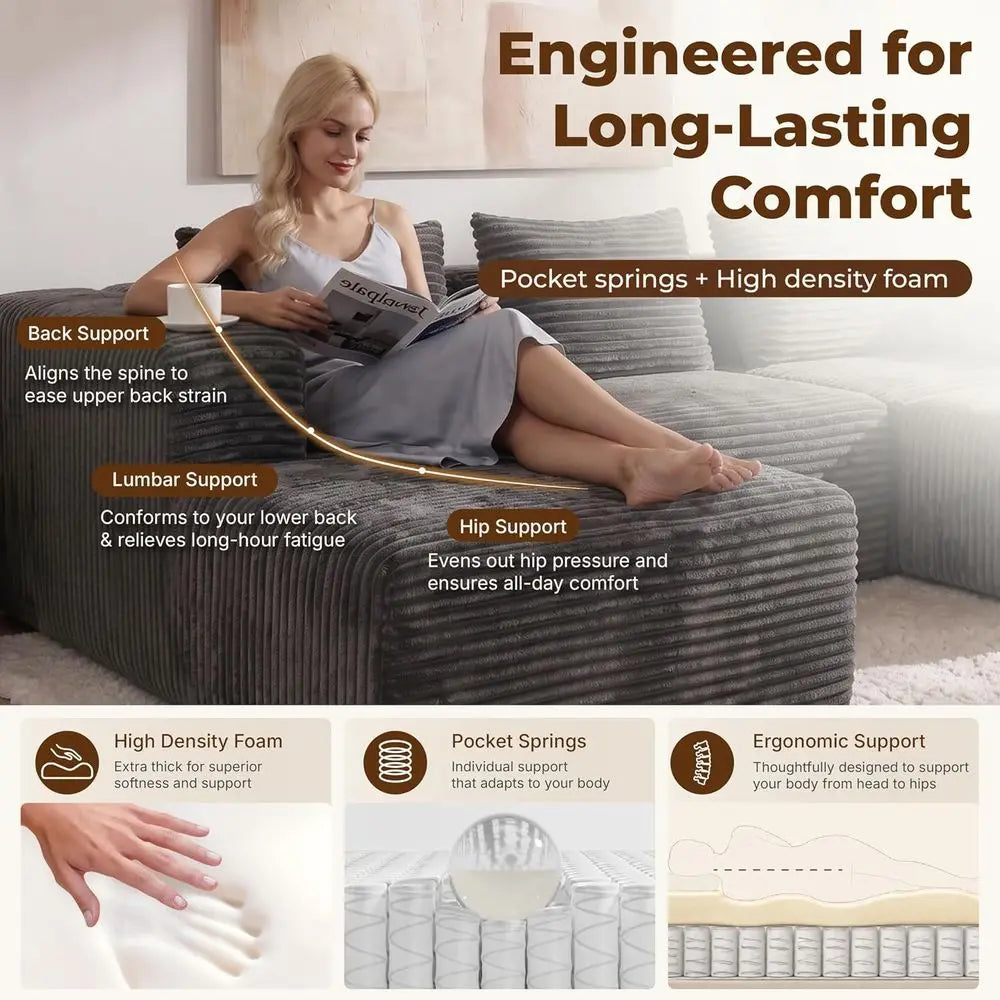 Marlow Deep-Seat Corduroy Sofa