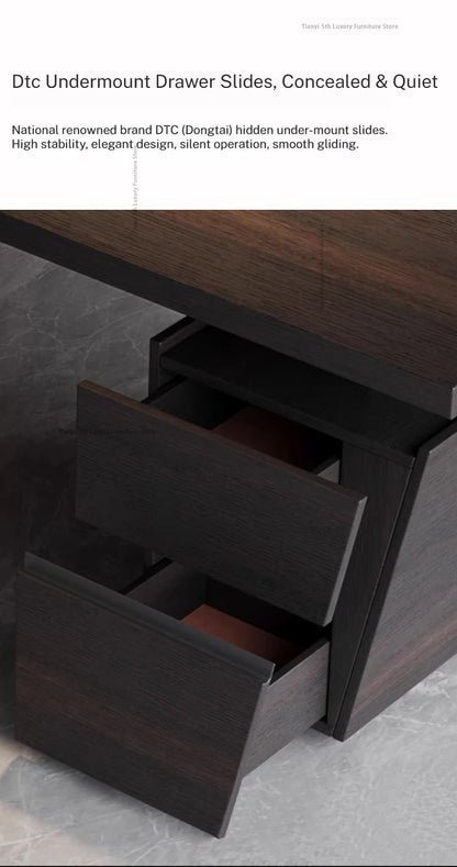 Milano Italian Minimalist Solid Wood Office Desk
