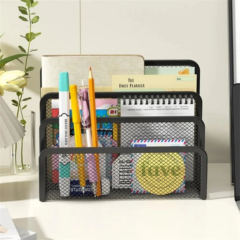 Black Mesh Desk Letter Tray