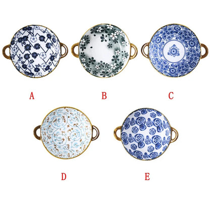 Japanese Ceramic Noodle Bowl w/ Handles