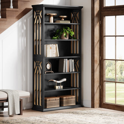 Ashcroft 6-Tier Bookcase with Adjustable Shelves & Storage Cabinet