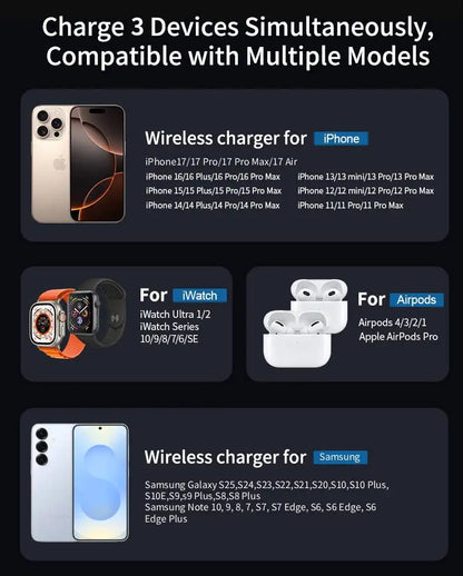 UltraFold 25W 3-in-1 Fast Wireless Charging Station
