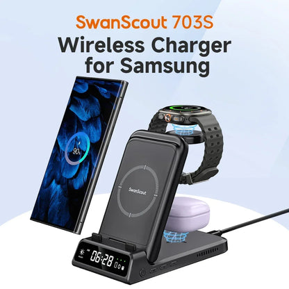 ChronoCharge Foldable 3-in-1 Wireless Charging Station