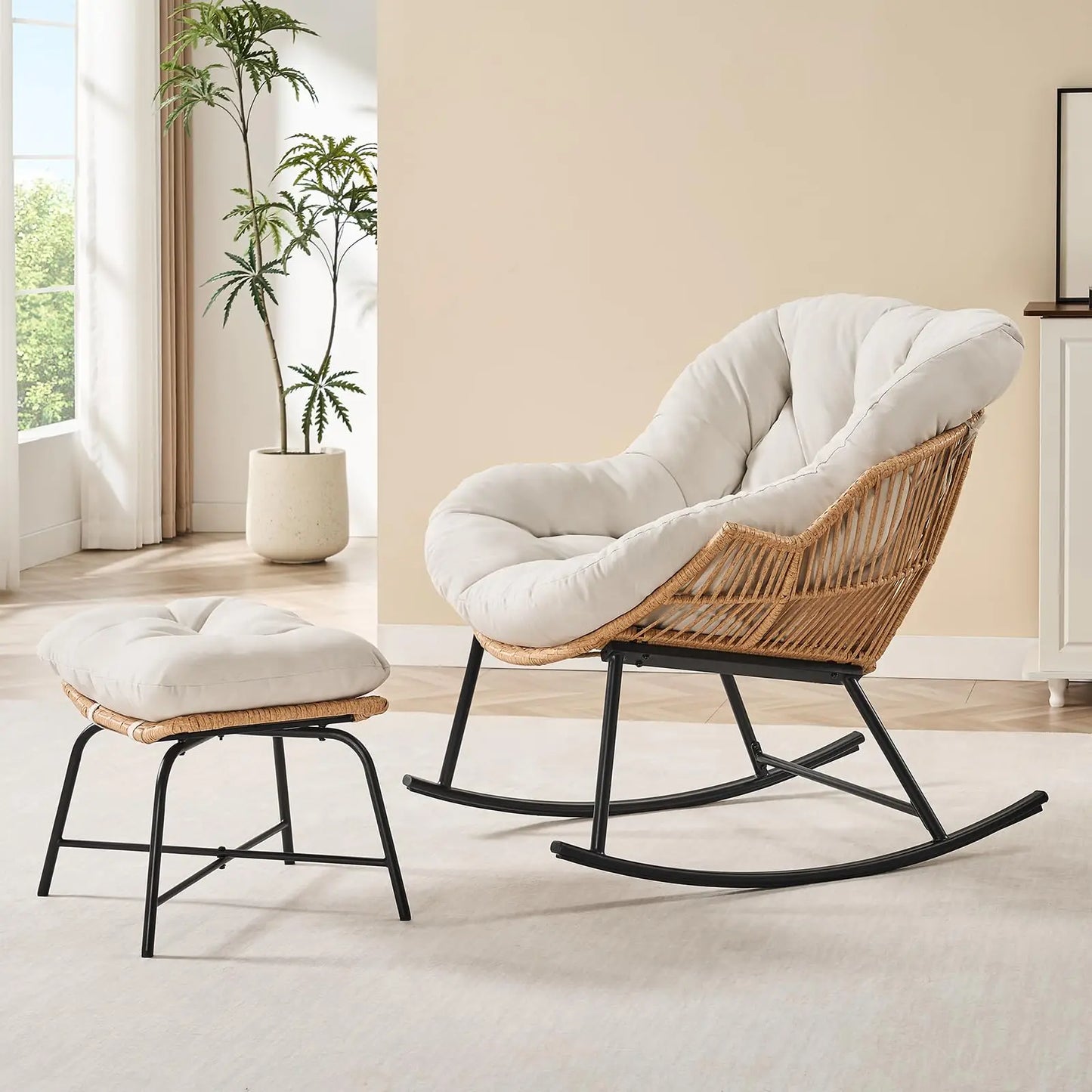 Meridian Rattan Papasan Rocker