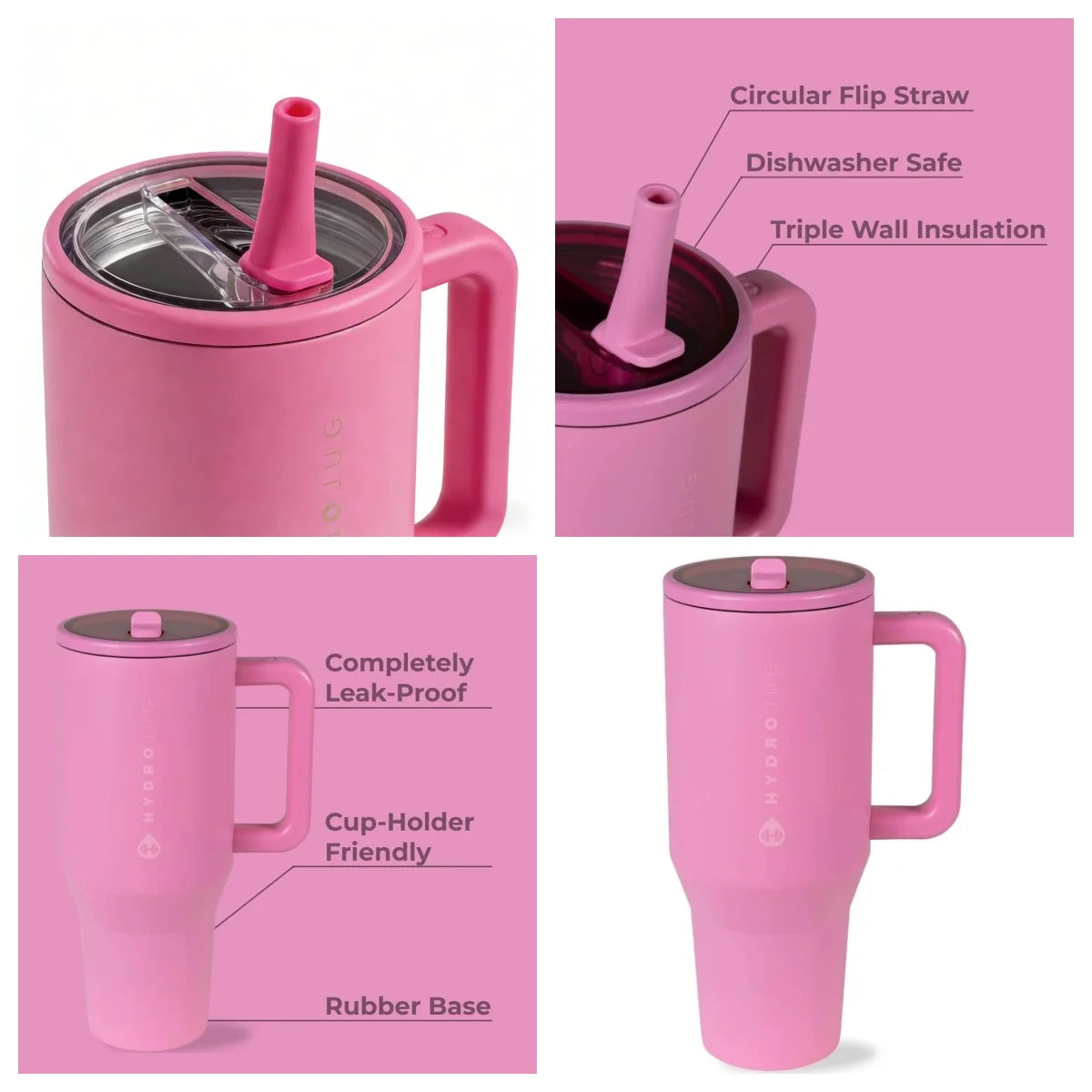 Insulated Tumbler with Flip Straw
