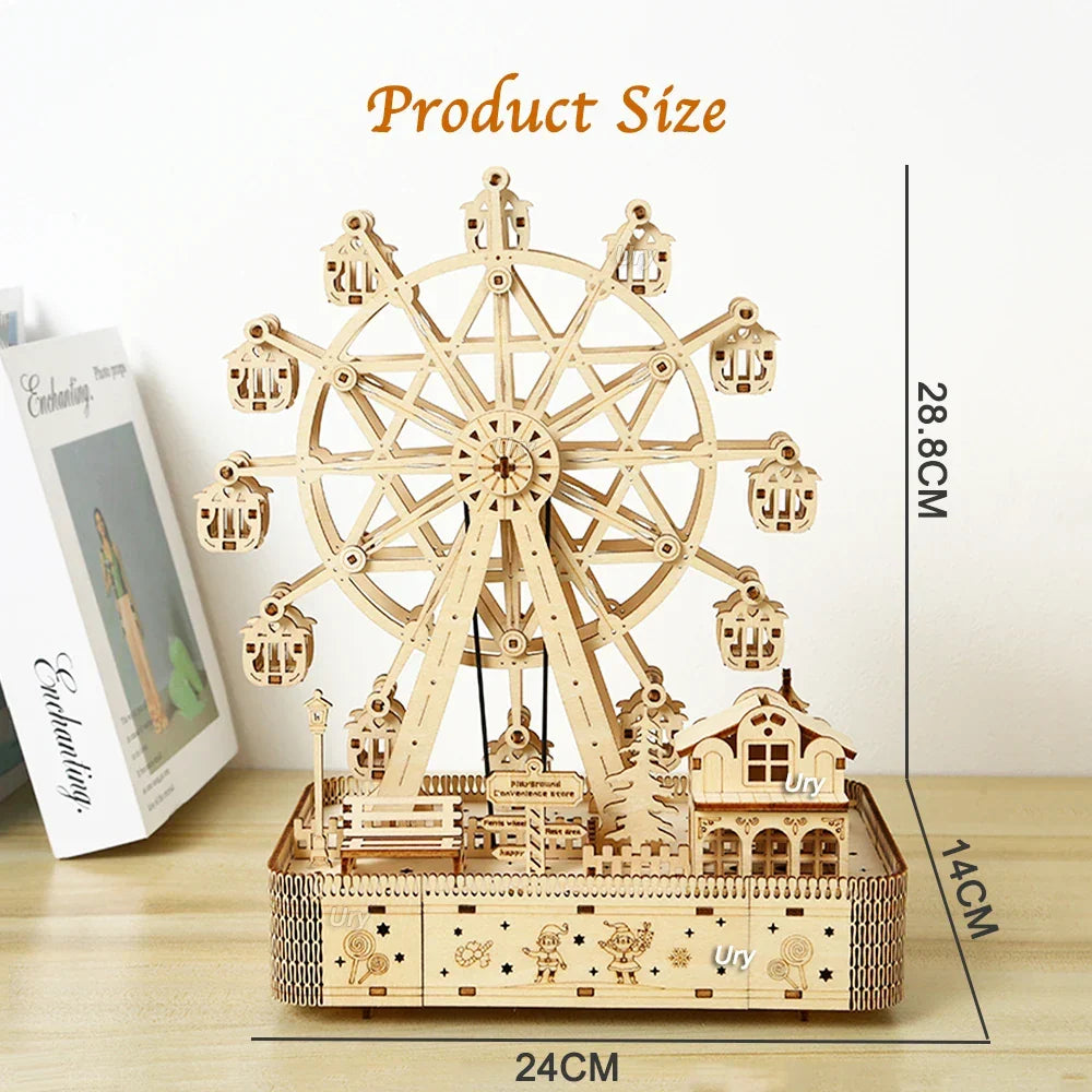 3D Wooden Ferris Wheel Puzzle Kit