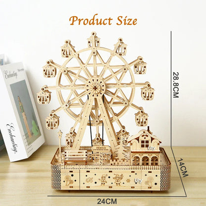 3D Wooden Ferris Wheel Puzzle Kit