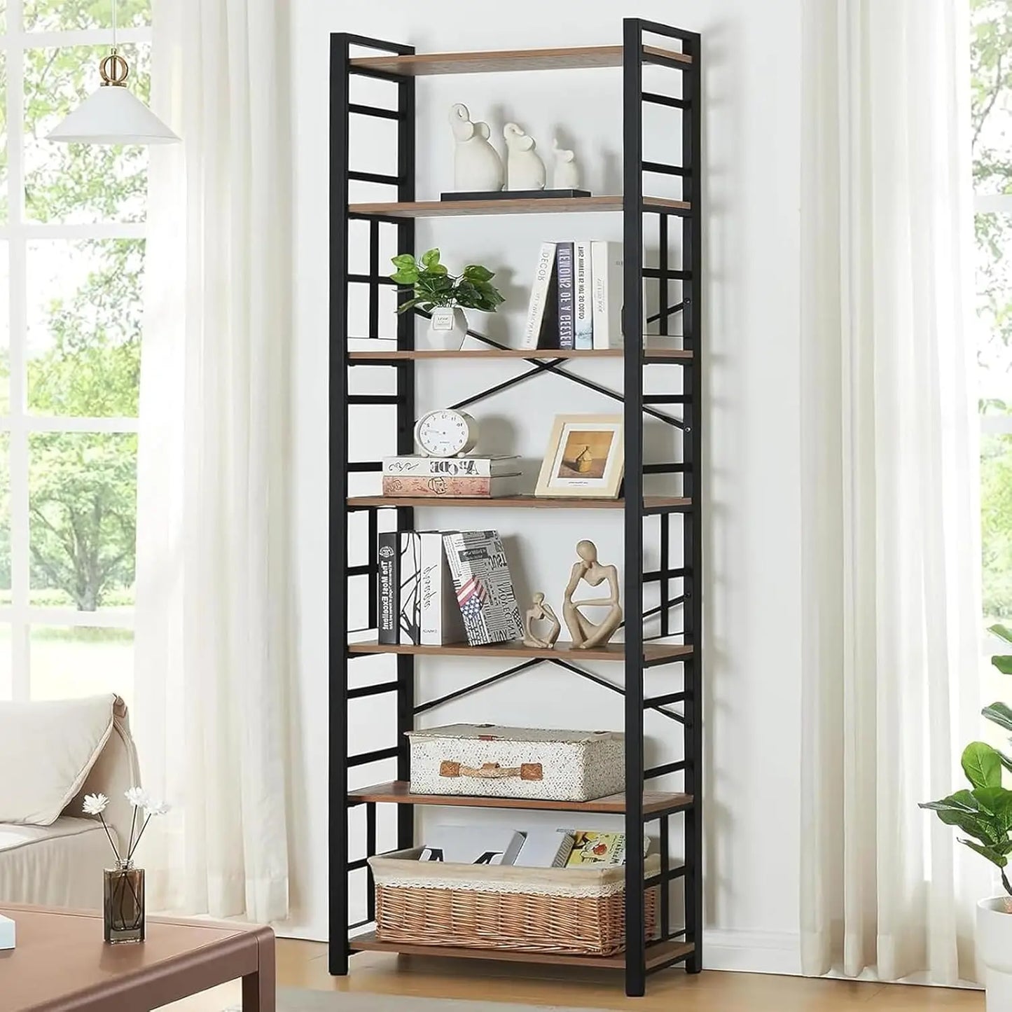 Vertex Industrial 7-Tier Display Bookshelf