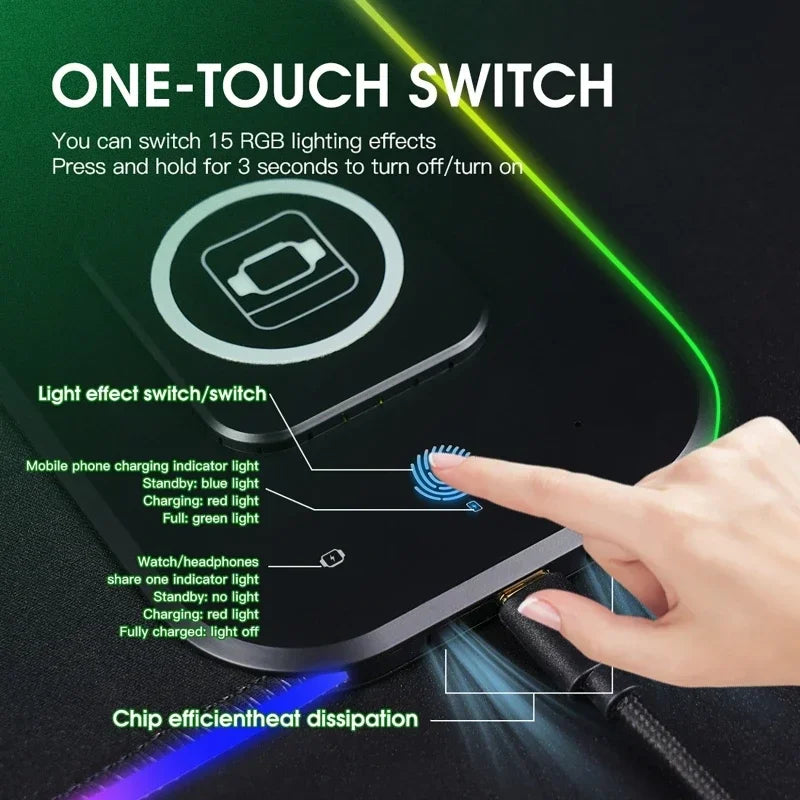 RGBCharge Wireless Keyboard Desk Pad