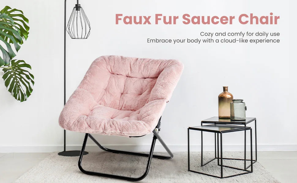 Faye Faux Fur Saucer Chair