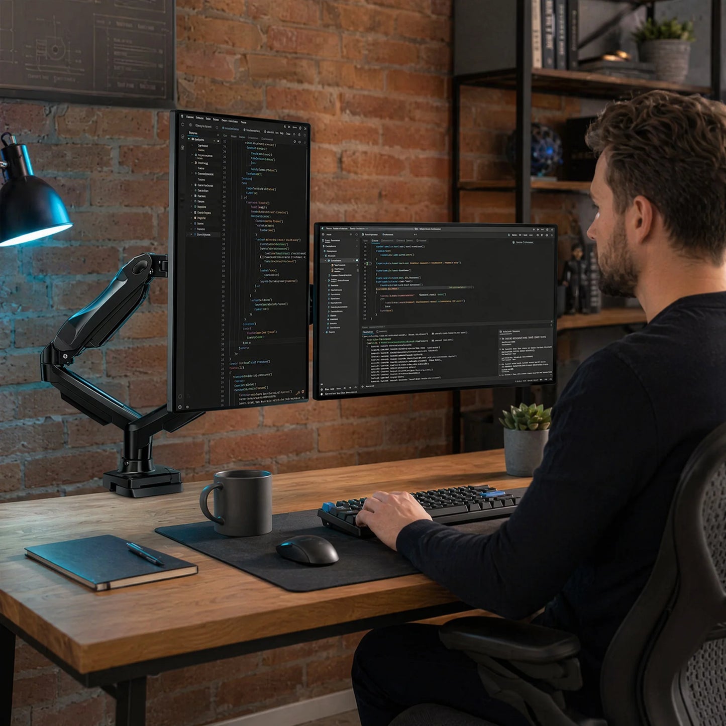 Gaming Dual Monitor Desk Mount