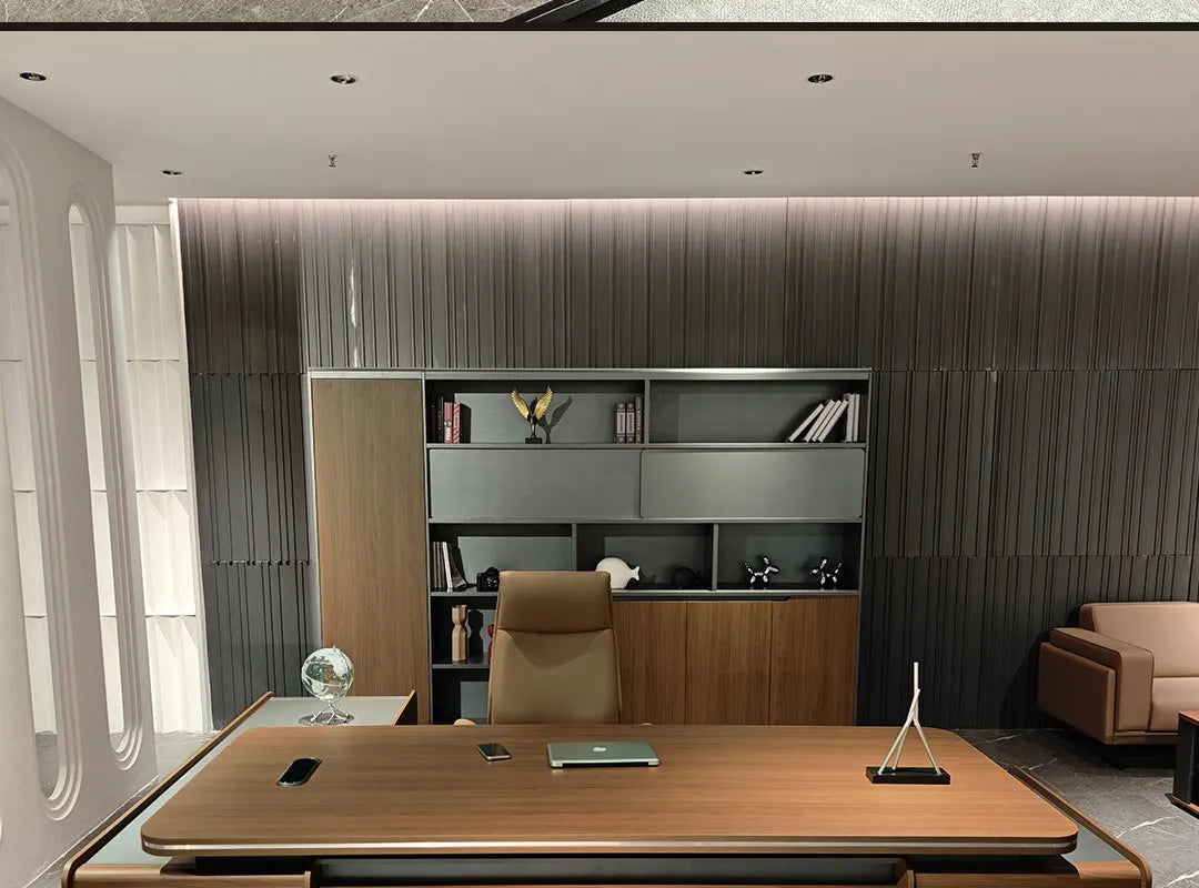 Designer Italian Solid Wood Executive L-Shaped Desk