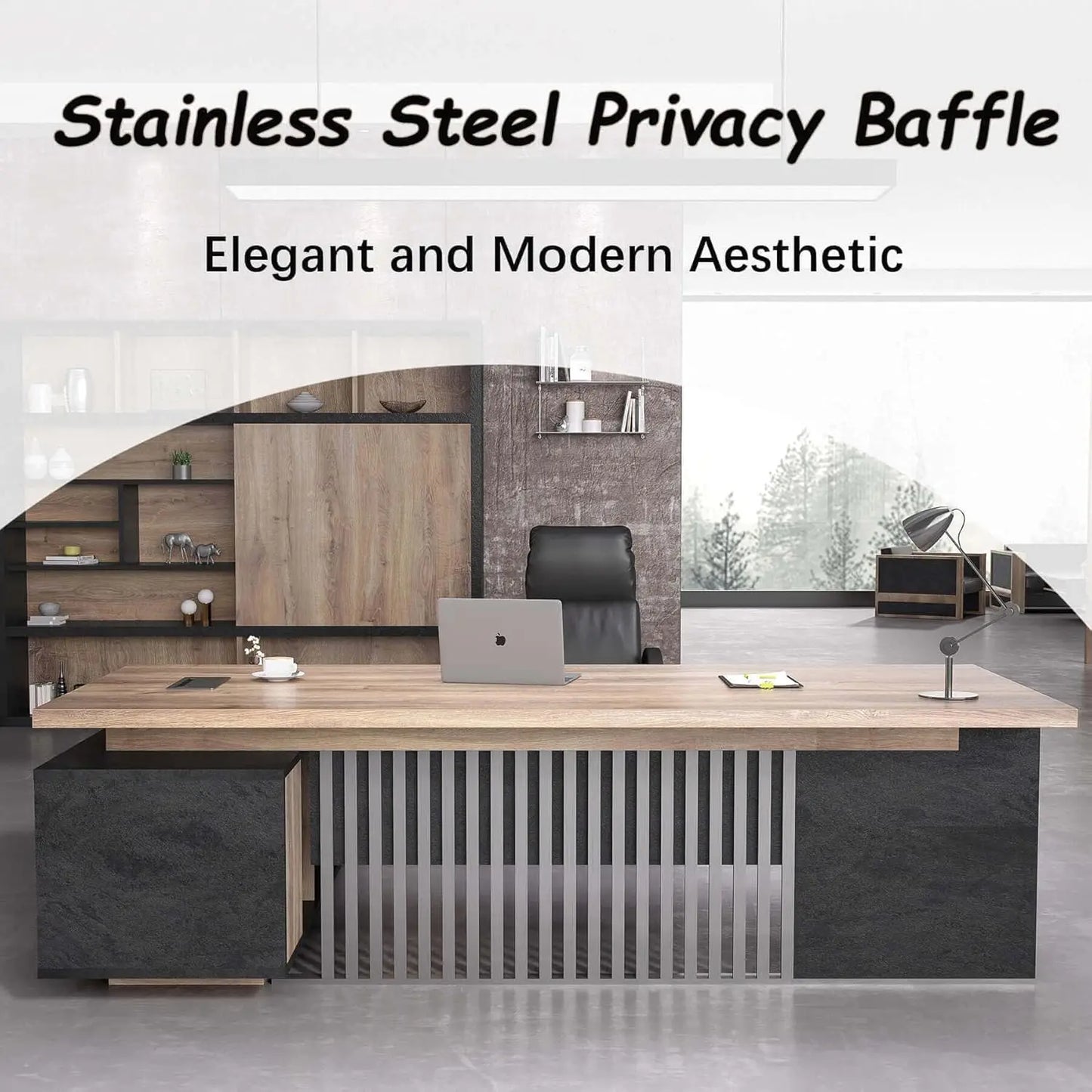 The Sovereign Grand Executive Office Desk with Integrated Storage Cabinet