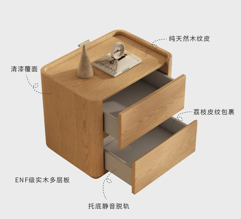 Modern Bedside Table with Integrated Storage