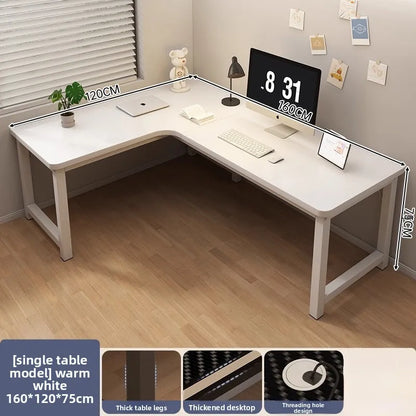 L-Shaped Computer Desk with Storage Shelf