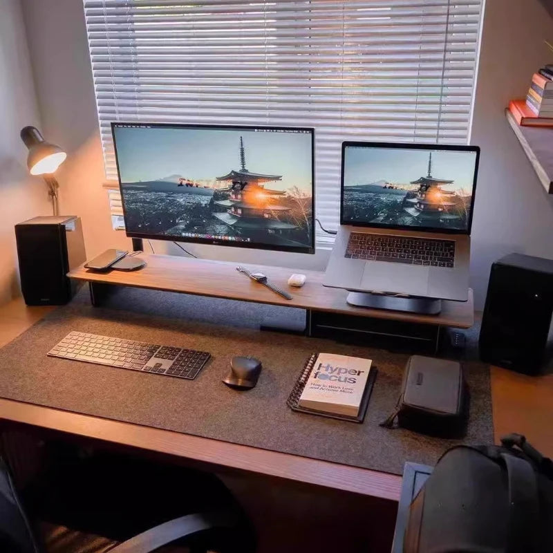 Premium Black Walnut Wood Monitor Stand