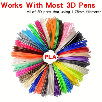 32-Color 3D Pen Filament, 320ft PLA Refills