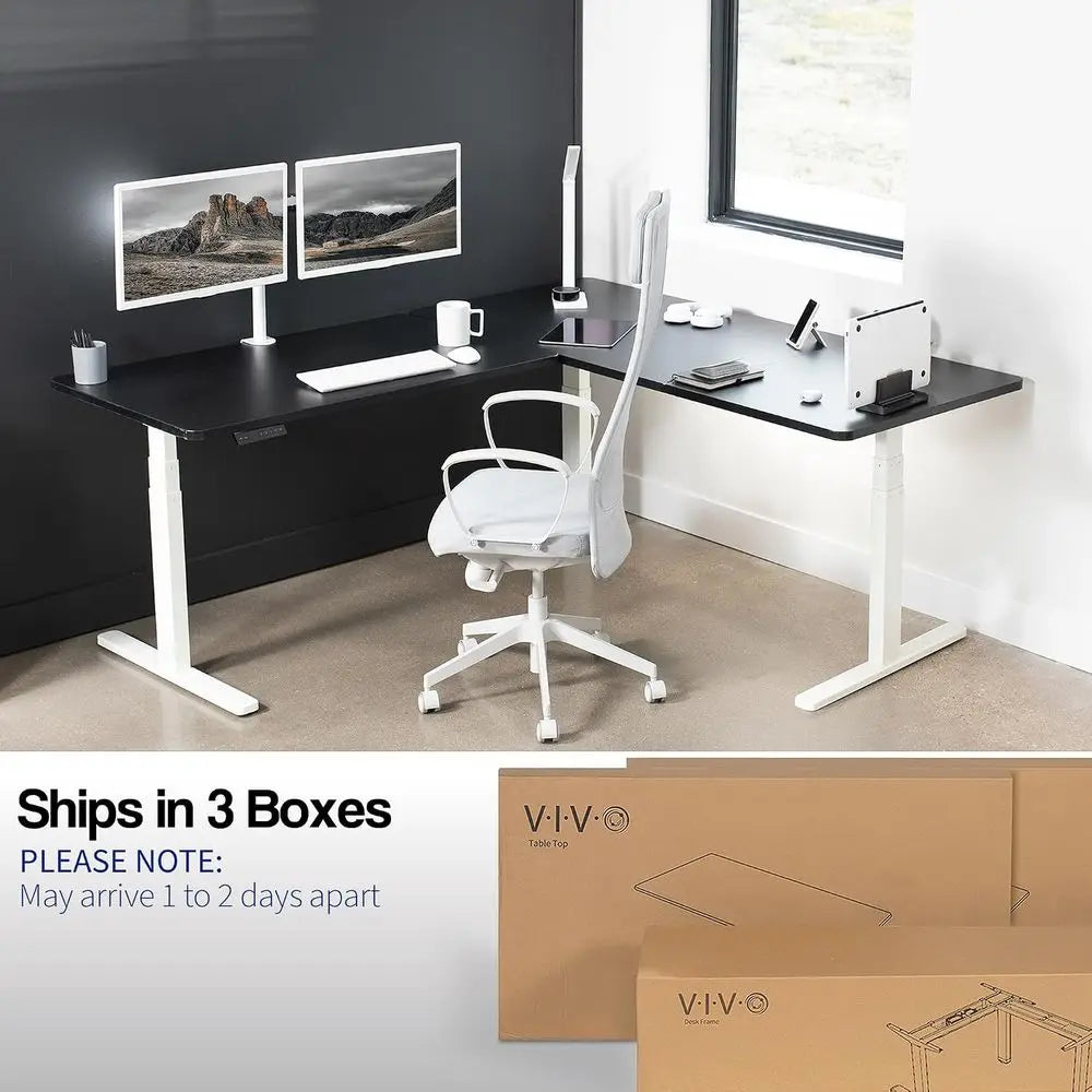 L-Shaped Memory Control Standing Desk
