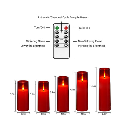 Remote Controlled LED Candles (Set of 5)