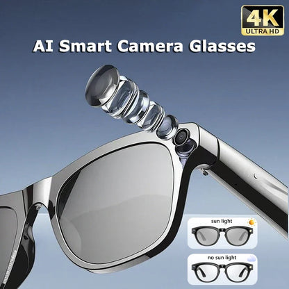 4K AI Smart Glasses with Camera & Translator