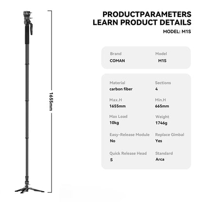 One-Click Carbon Fiber Monopod