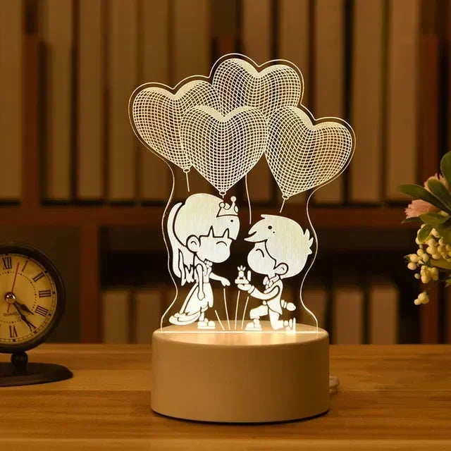 3D LED Night Light - Tricolor Room Decor Lamp