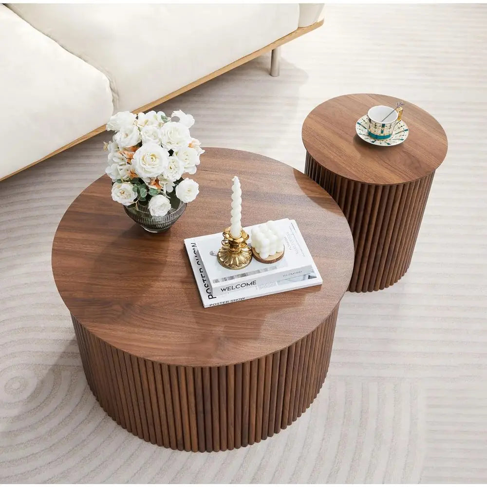 Delacourt Walnut Coffee Table Set