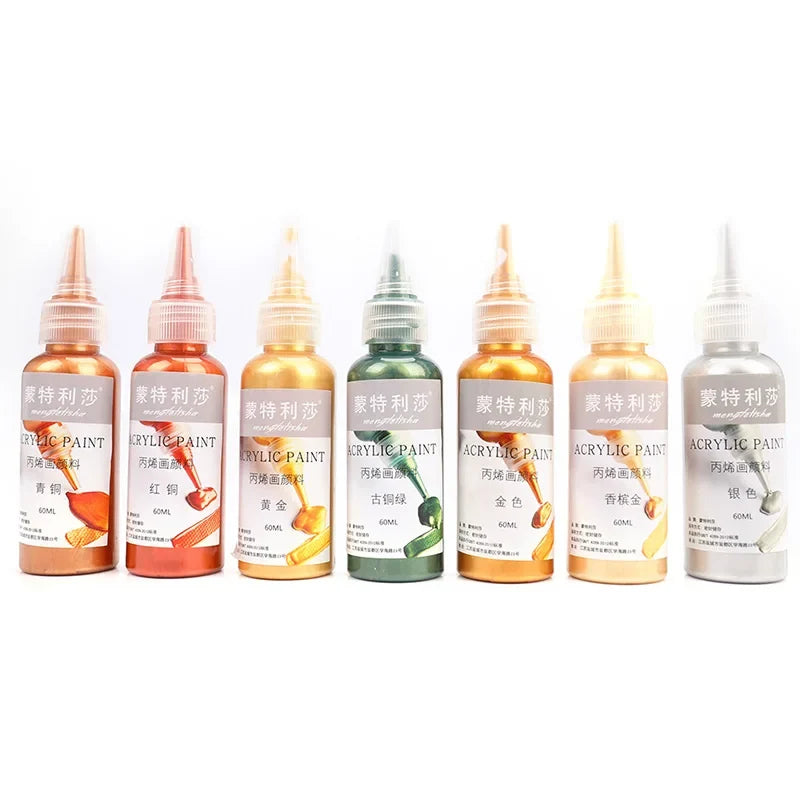 Metallic Acrylic Paint Set, 8 Colors, 60ml
