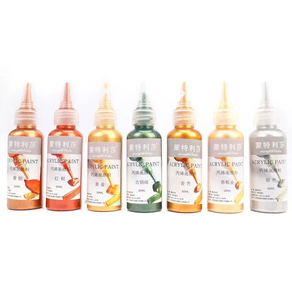 Metallic Acrylic Paint Set, 8 Colors, 60ml