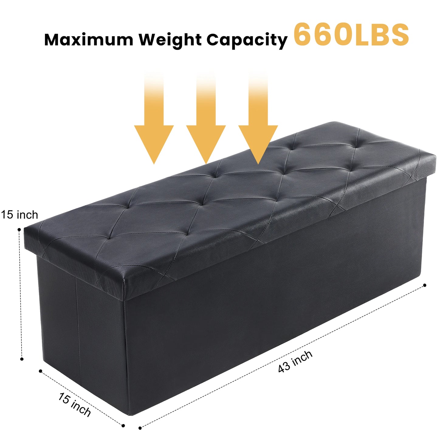 Leather Folding Storage Ottoman