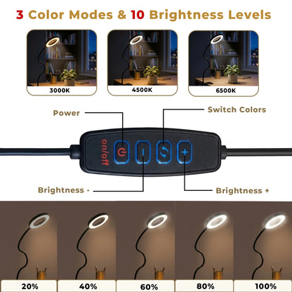 LED Magnifying Clamp Lamp
