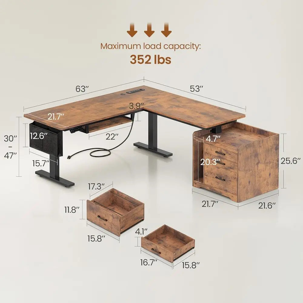 Oakhaven L-Shaped Cabinet Desk
