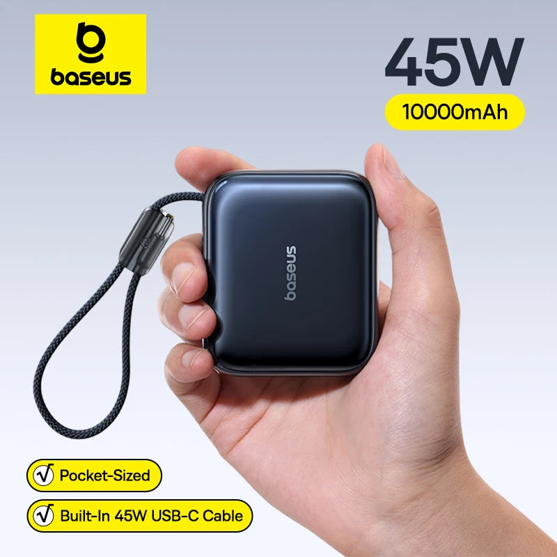 Mini Power Bank with Built-In Cable